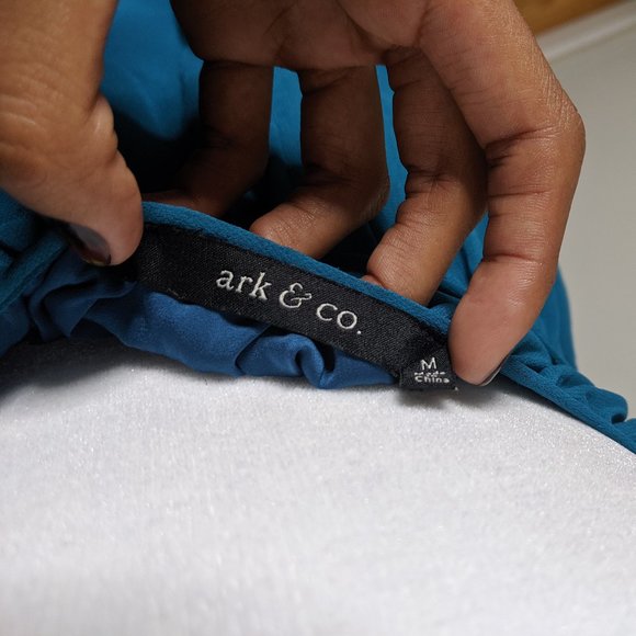 Ark & Co. Teal Open Back Dress, Size M - Picture 3 of 4